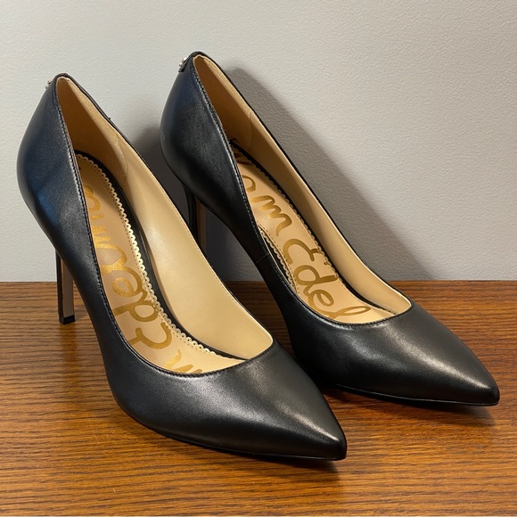 NWT | Sam Edelman Hazel Pointed Toe Heel Black Leather - Picture 1 of 15